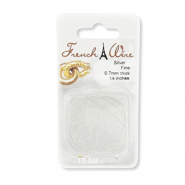 Beadsmith French wire fine 0.7mm argento