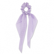Elastici per capelli a pois con fiocco viola chiaro