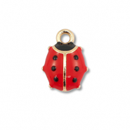 Ciondoli di metallo smalto coccinella oro-rosso-nero