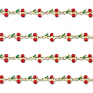Componenti in acciaio inossidabile catena ciliegie oro-rosso-verde