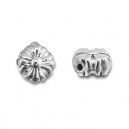 Perline in acciaio inossidabile fiore argento