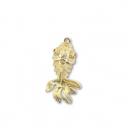 Metallo TQ in ottone ciondolo pesce oro-arancione
