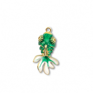 Ciondoli in ottone Eco-brass® pesce oro-verde-bianco