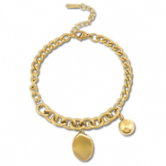 Bracciali in acciaio inossidabile palline oro