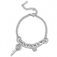 Bracciali in acciaio inossidabile chiave argento