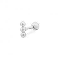 Piercing all'orecchio in acciaio inossidabile con palline argento