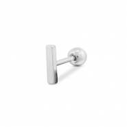 Piercing all'orecchio in acciaio inossidabile argento