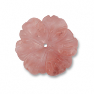 Perline in pietra naturale fiore trasparente rosso