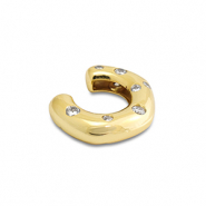 Orecchini in acciaio inossidabile ear cuff con zircone oro-cristallo