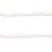 BQ Perle di acqua dolce chicco di riso 6x4mm bianco naturale