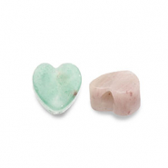 Perline in pietra naturale Quarzo cuore multicolore