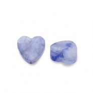 Perline in pietra naturale Sodalite cuore blu scuro