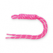 Portachiavi paracord rosa scuro-bianco