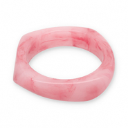 Bracciali bangle in resina rosa