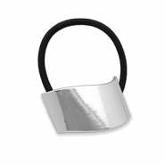 Accessori per capelli elastici per capelli con metallo argento-nero