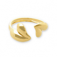 Anelli in acciaio inossidabile cuore oro