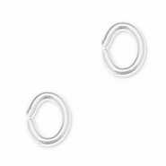 Componenti di metallo DQ anellino apribile ovale argento antico (privo di nichel)