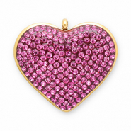 Ciondoli in acciaio inossidabile cuore oro-rosa scuro