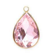 Ciondoli in acciaio inossidabile sfaccettato goccia oro-rosa