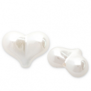Perle d&rsquo;imitazione effetto acqua dolce a cuore bianche