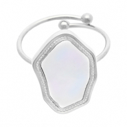 Anelli in acciaio inossidabile argento-bianco
