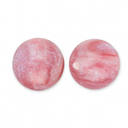 Perline in acrilico con glitterato 6 mm rosa-turchese