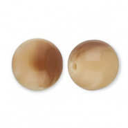 Perline in resina 12mm crema-marrone ciaro