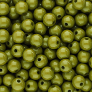 Perline in acrilico 6 mm lucido verde oliva
