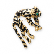 Broches accattivanti tigre oro-nero-verde