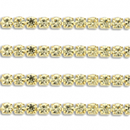 Catena strass in acciaio inossidabile 4mm oro-champagne