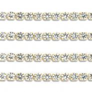 Catena strass in acciaio inossidabile 2mm oro-cristallo