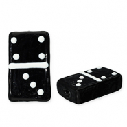 Perline di vetro domino nero-bianco