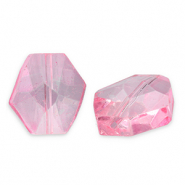 Perline sfaccettate fashion esagono rosa