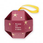 BY31® Confezione regalo tonda "Because you deserve to shine" vino rosso bacca-oro-bianco-giallo