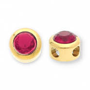 Perline in acciaio inossidabile rondella con strass oro-rosa scuro