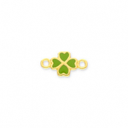 Ciondoli di metallo DQ distanziatore quadrifoglio oro-verde (privo di nichel)