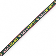 BY31® Nastro con testo "Wild Heart" verde scuro-rosa chiaro-amarillo-viola