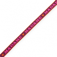 BY31® Nastro con testo "Madame" viola-fucsia-arancione