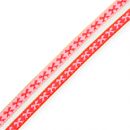 BY31® Nastro con testo fiocchi rosa chiaro-rosso-oro