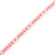 BY31® Nastro con testo "Jolly" rosa chiaro-rosso-verde menta-oro