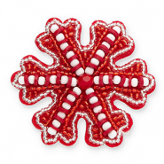 Broches fiocco di neve rosso-bianco-argento