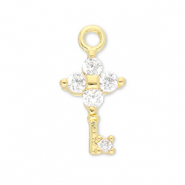 Metallo TQ in ottone ciondolo chiave oro-trasparente