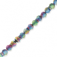Perline di ematite conchiglia viola-verde-rivestimento AB