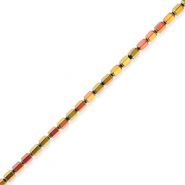 Perline di ematite rosa-giallo-rivestimento AB