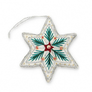 Pendenti trendy stella di natale bianco-rosso-verde-argento
