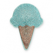 Ciondoli accattivanti con strass gelato turchese-marrone