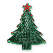 Ciondoli accattivanti con strass albero di Natale verde scuro-rosso
