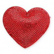 Ciondoli accattivanti con strass cuore rosso