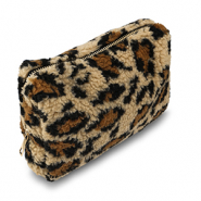 BY31® Pochette teddy con stampa leopardo marrone chiaro-marrone-nero