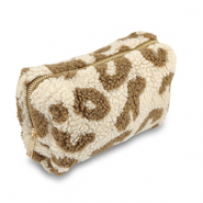 BY31® Pochette teddy con stampa leopardo beige marrone-marrone
